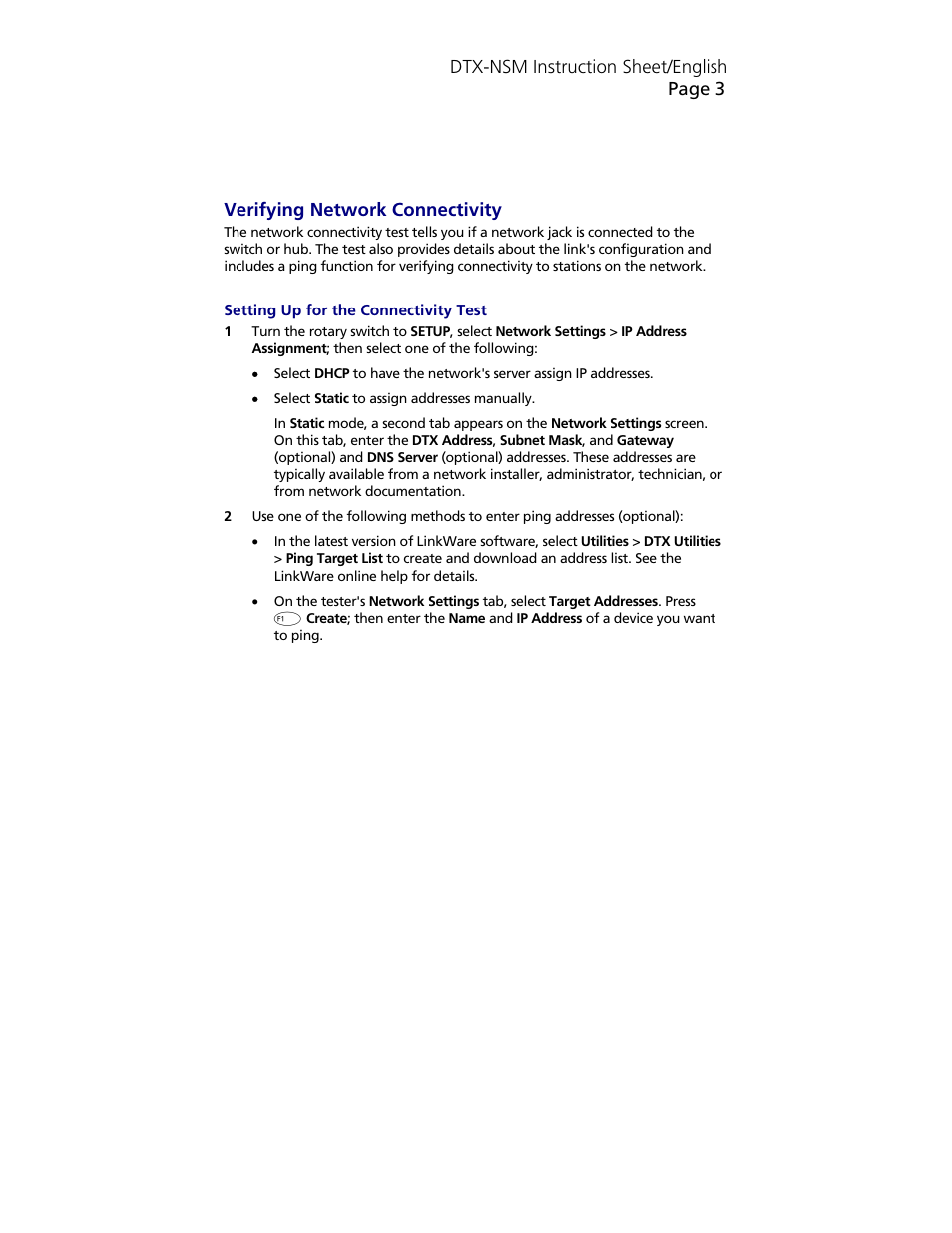 Fluke NETWORK SERVICE MODULE DTX-NSM User Manual | Page 3 / 6