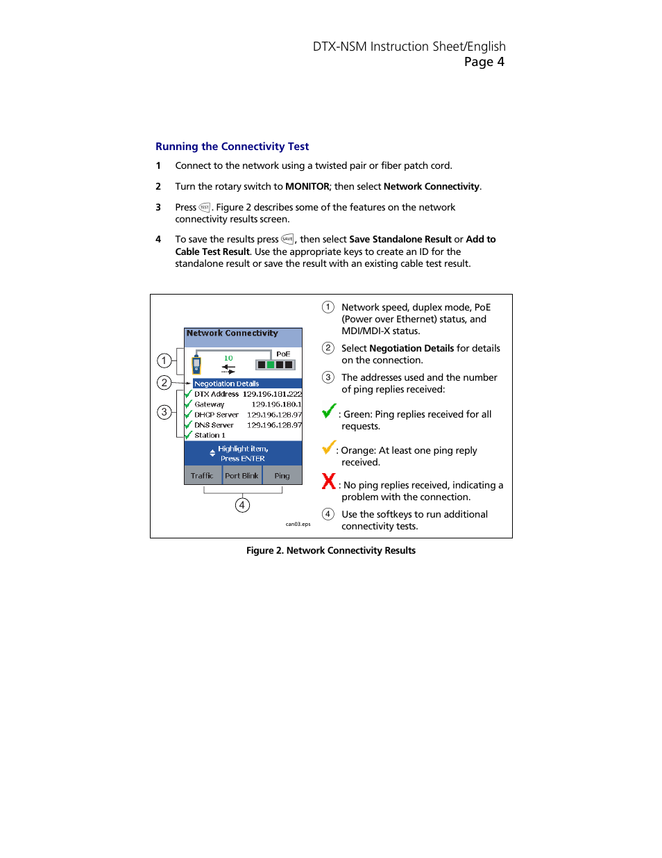 Dtx-nsm instruction sheet/english page 4 | Fluke NETWORK SERVICE MODULE DTX-NSM User Manual | Page 4 / 6