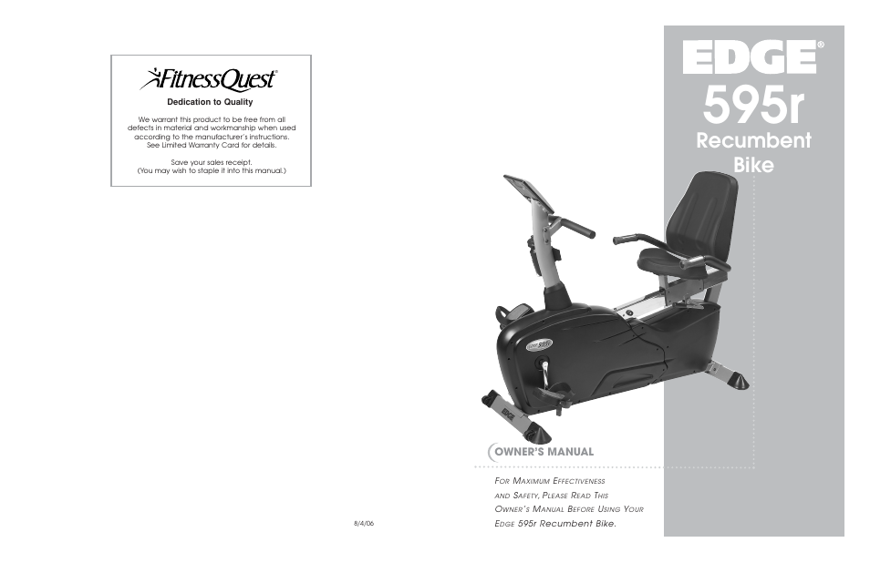 Fitness Quest 595r User Manual | 13 pages