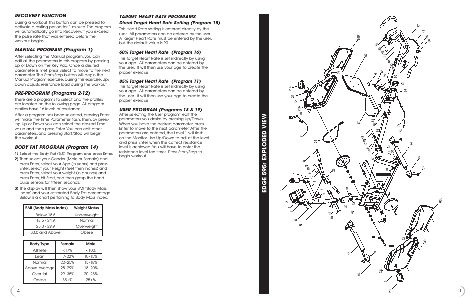 Edge 595r exploded view | Fitness Quest 595r User Manual | Page 12 / 13
