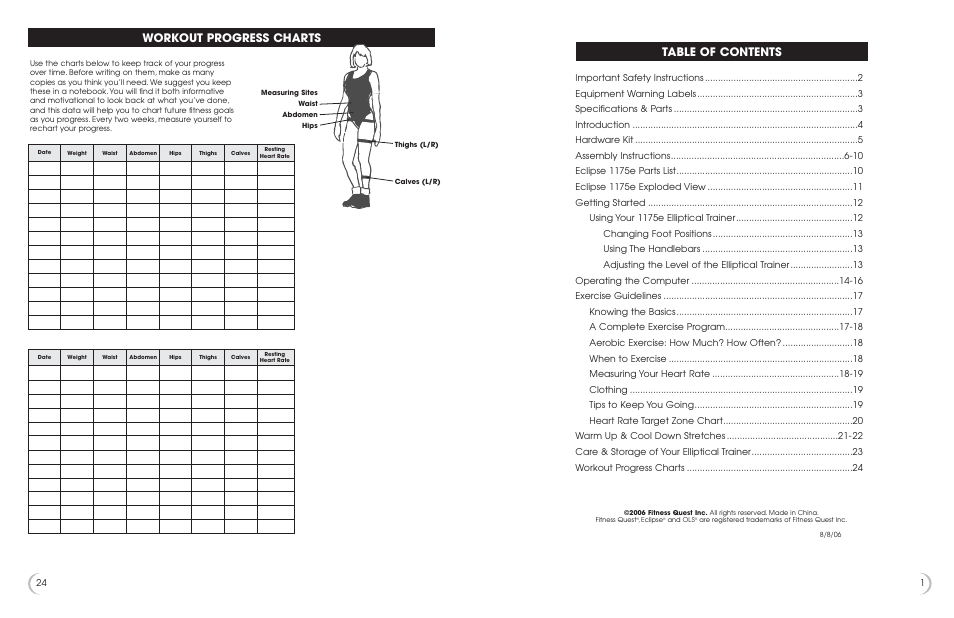 Fitness Quest 1175e User Manual | Page 2 / 13