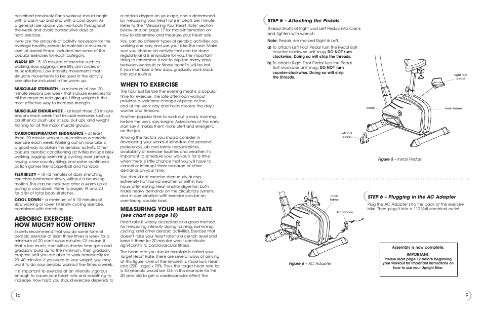 Aerobic exercise: how much? how often, When to exercise, Measuring your heart rate | Fitness Quest 482u User Manual | Page 10 / 13