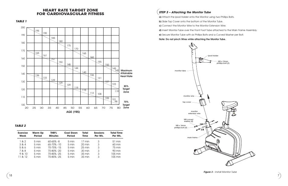 Heart rate target zone for cardiovascular fitness | Fitness Quest 482u User Manual | Page 8 / 13