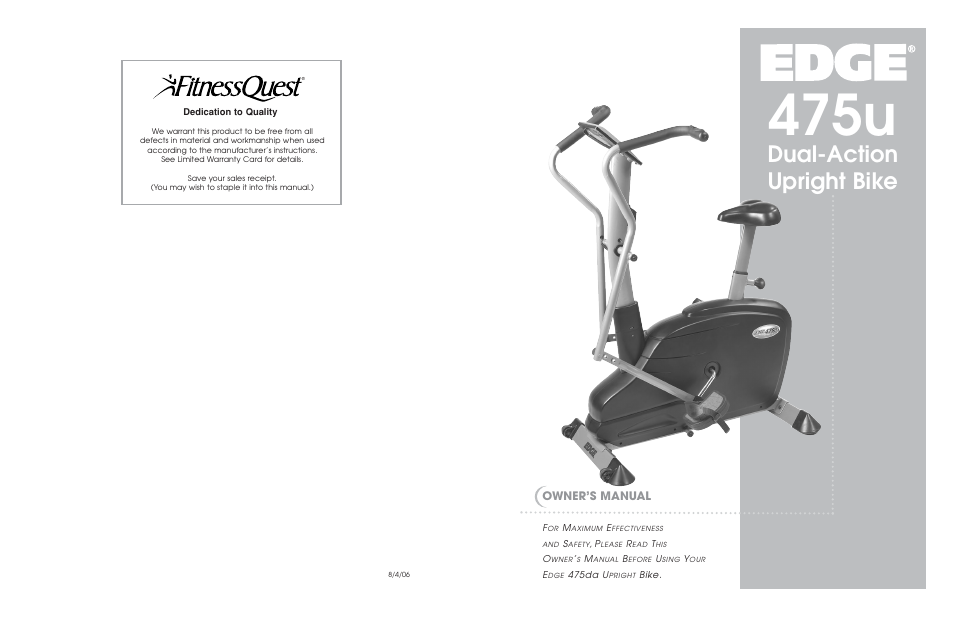 Fitness Quest 475u User Manual | 13 pages