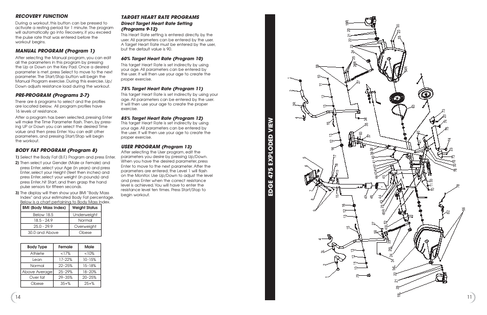 Edge 475 exploded view | Fitness Quest 475u User Manual | Page 12 / 13