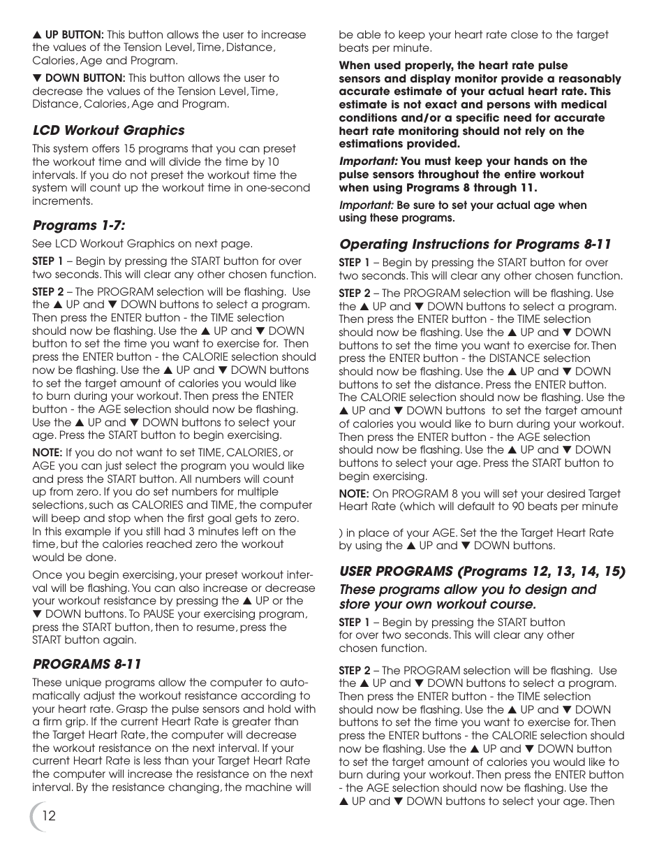 Fitness Quest 9.5e User Manual | Page 13 / 26