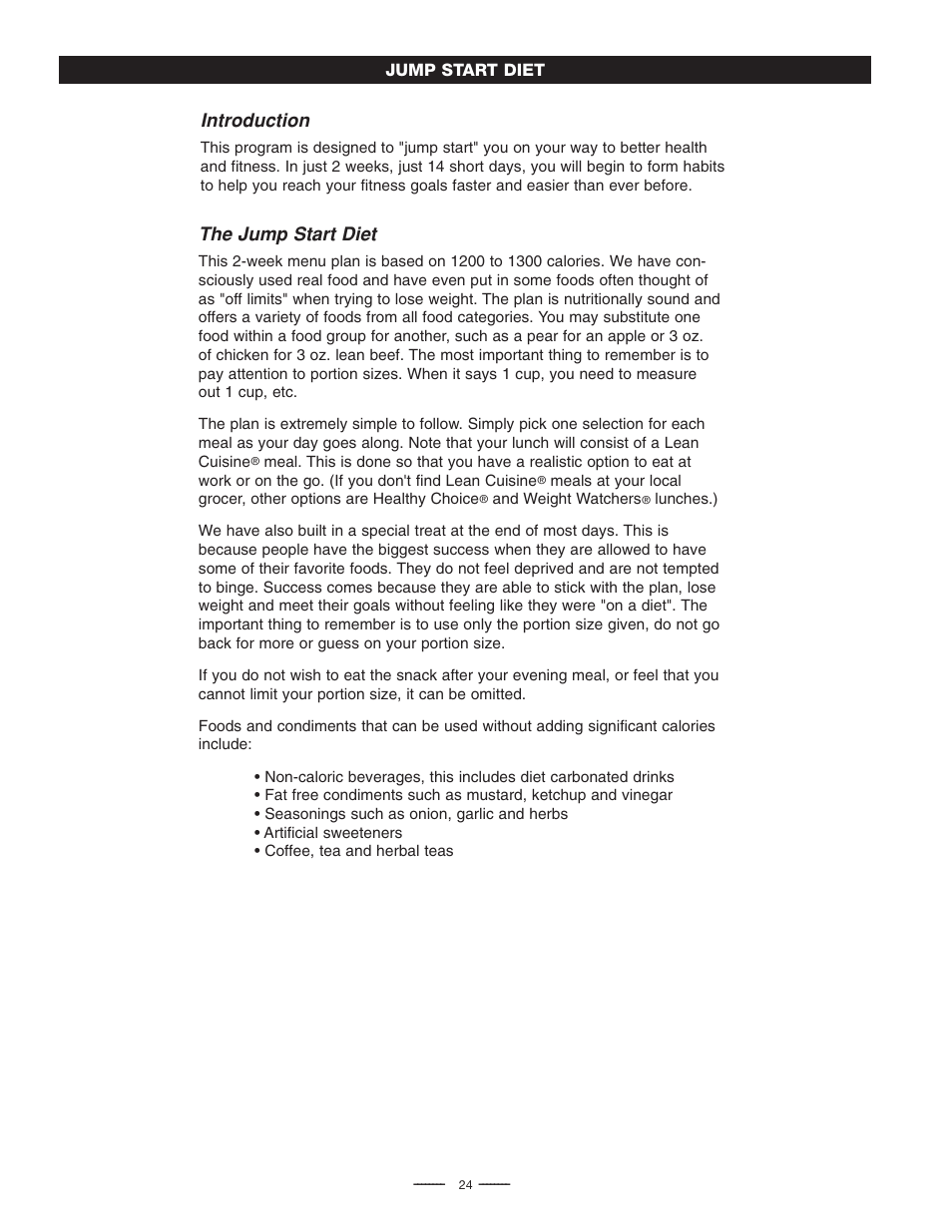 The jump start diet, Introduction | Fitness Quest Quest Ab Lounge XL System User Manual | Page 26 / 31