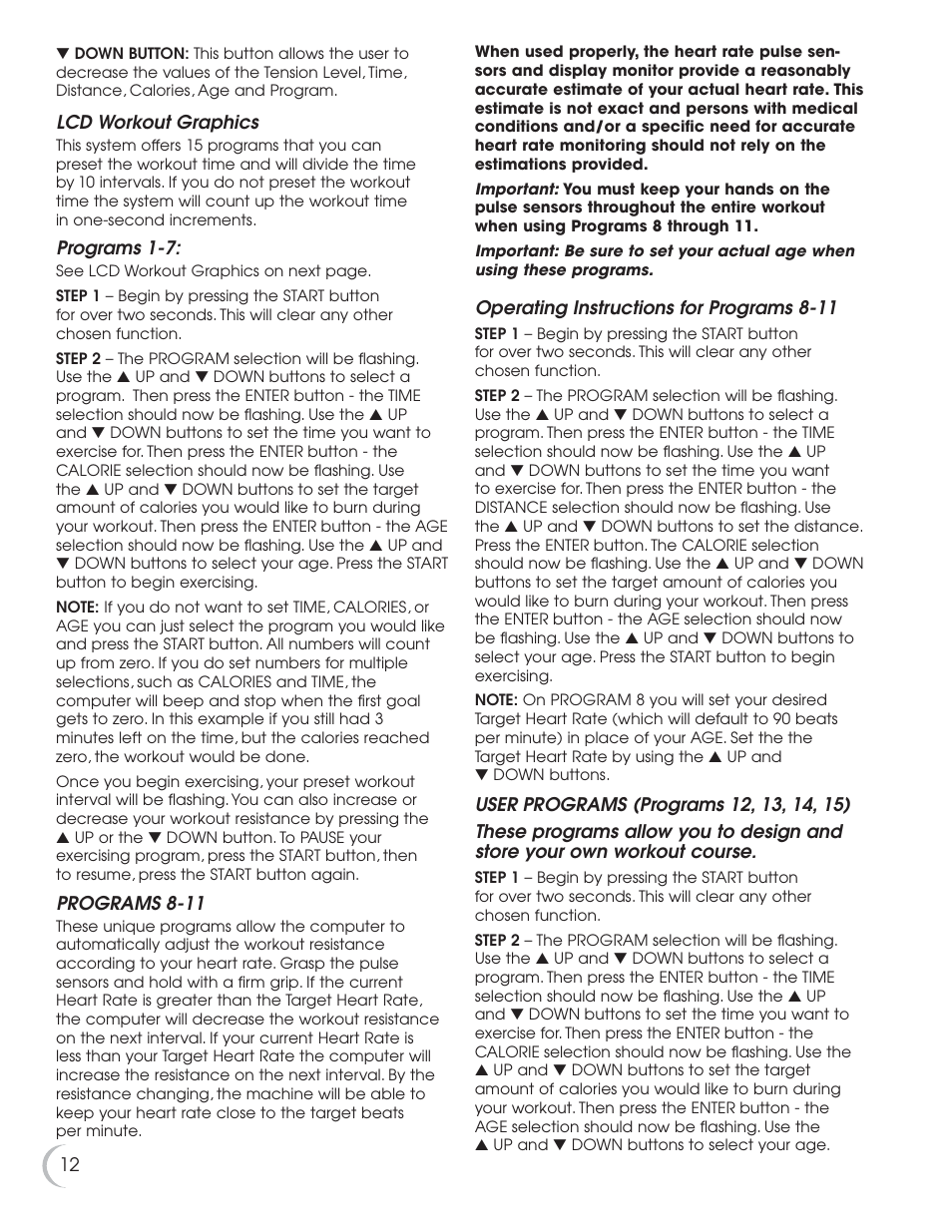 Fitness Quest 7.5r User Manual | Page 13 / 26