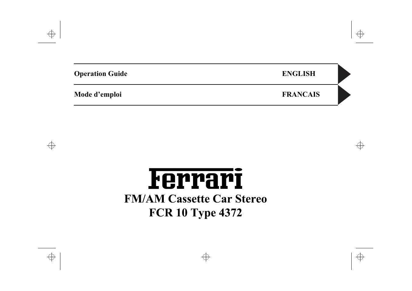 Ferrari stereo User Manual | 29 pages