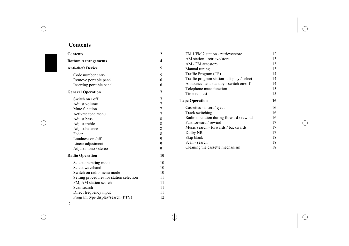 Ferrari stereo User Manual | Page 2 / 29