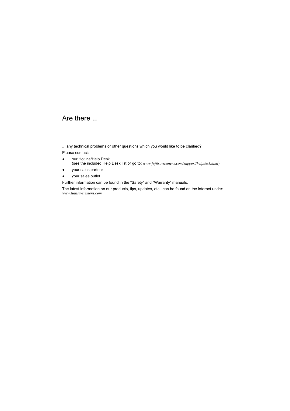 Are there | Fujitsu Siemens Computers X103 SFF User Manual | Page 2 / 49