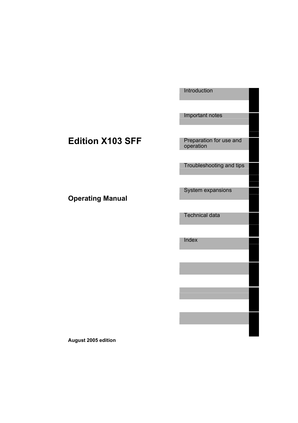 Edition x103 sff, Operating manual | Fujitsu Siemens Computers X103 SFF User Manual | Page 5 / 49