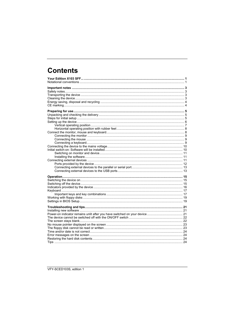 Fujitsu Siemens Computers X103 SFF User Manual | Page 7 / 49