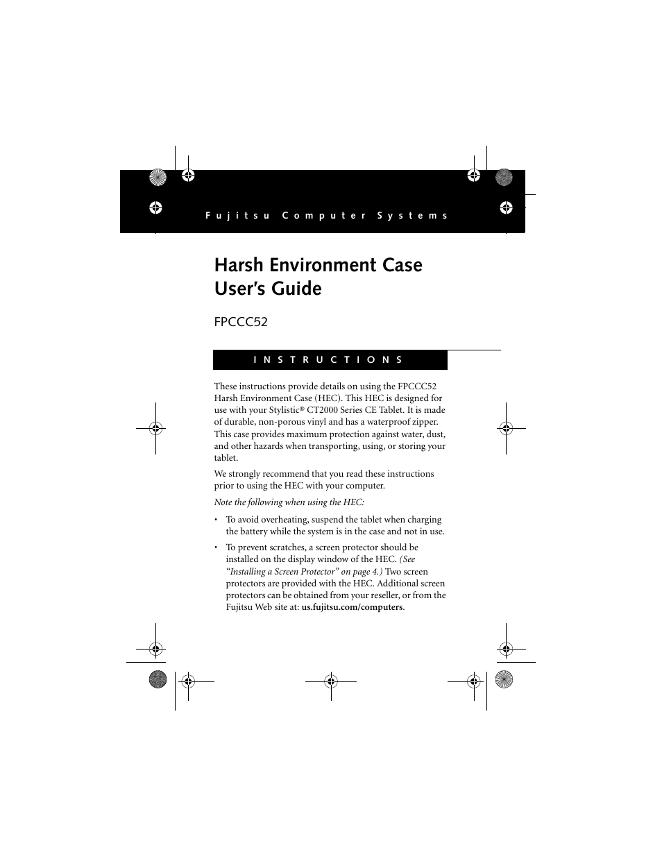 Fujitsu Siemens Computers Harsh Environment Case CT2000 User Manual | 8 pages