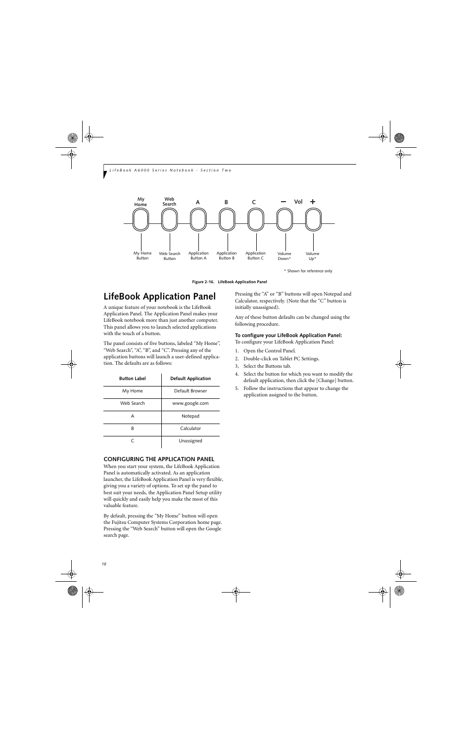 Lifebook application panel | Fujitsu Siemens Computers LifeBook A6025 User Manual | Page 28 / 120