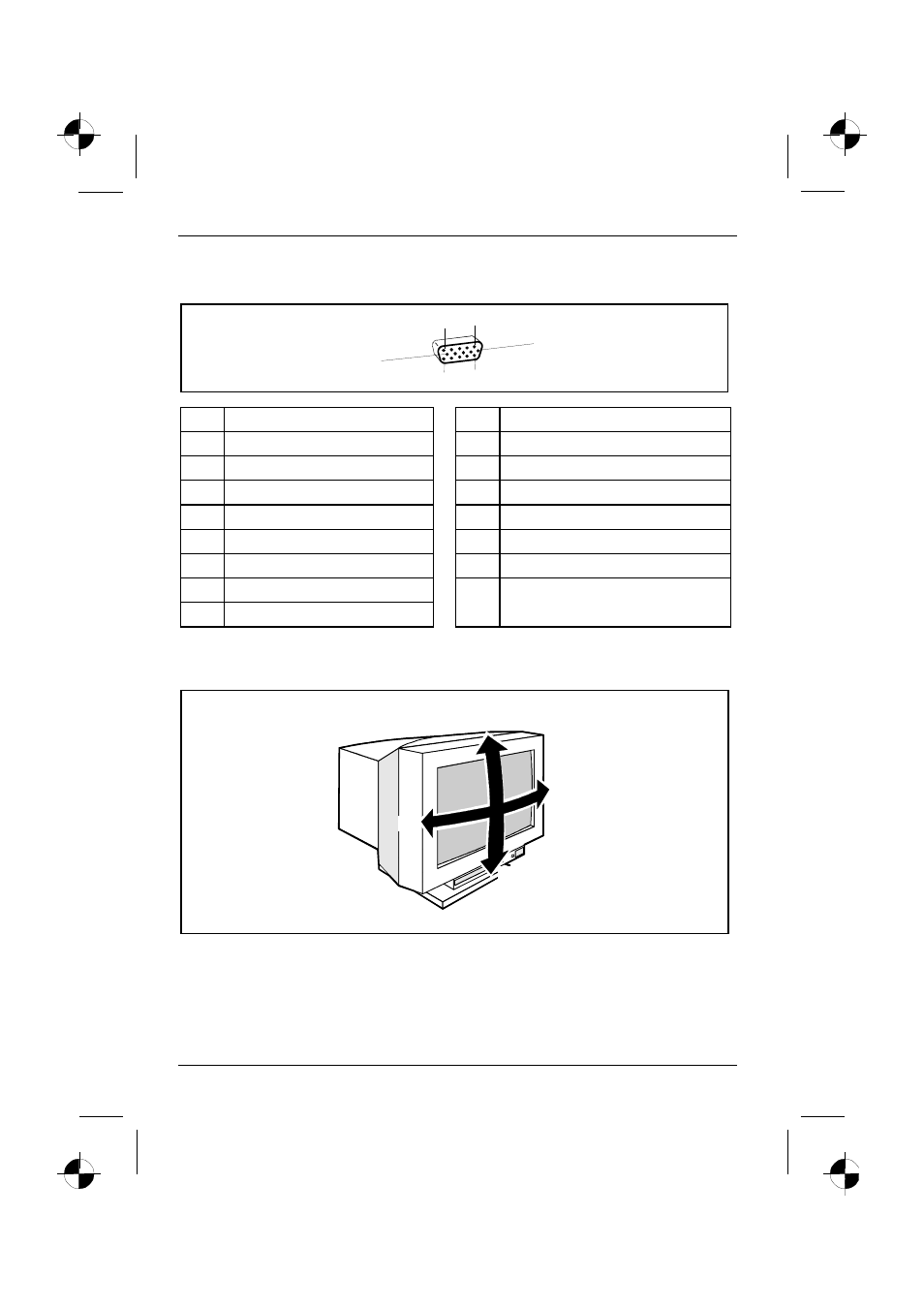 Pin assignment d-sub (15-pin), Tilting and turning area | Fujitsu Siemens Computers 19T2 User Manual | Page 26 / 29