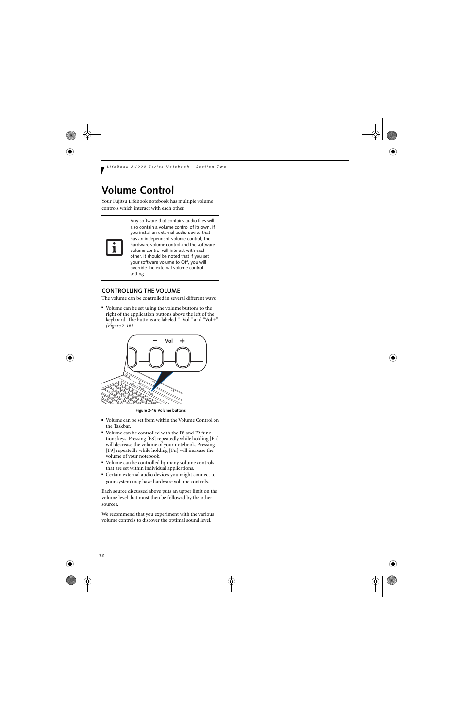 Volume control | Fujitsu Siemens Computers A6030 User Manual | Page 28 / 120