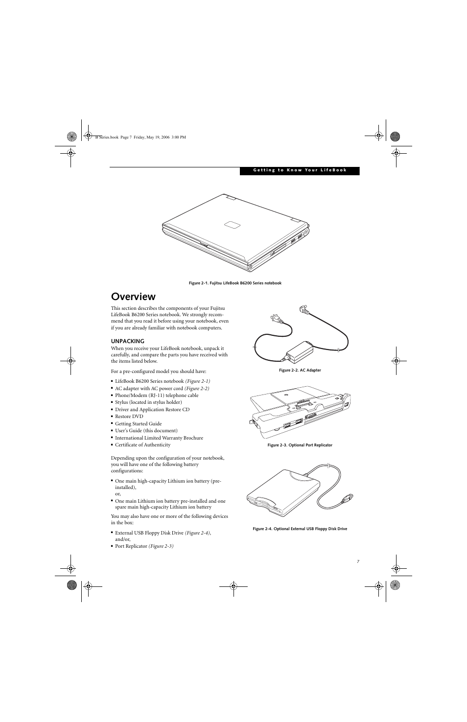 Overview | Fujitsu Siemens Computers LifeBook B6210 User Manual | Page 15 / 128