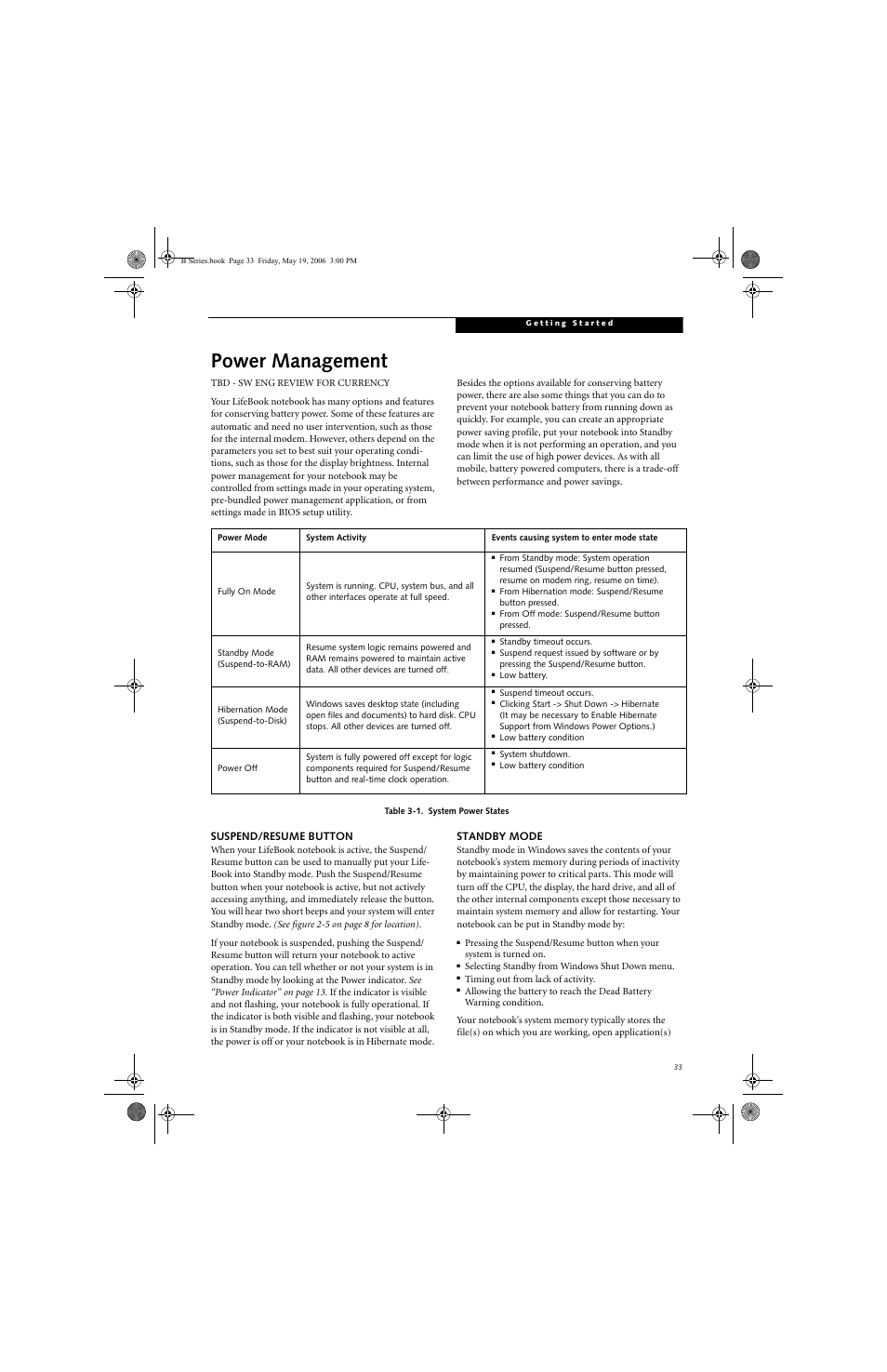 Power management | Fujitsu Siemens Computers LifeBook B6210 User Manual | Page 41 / 128