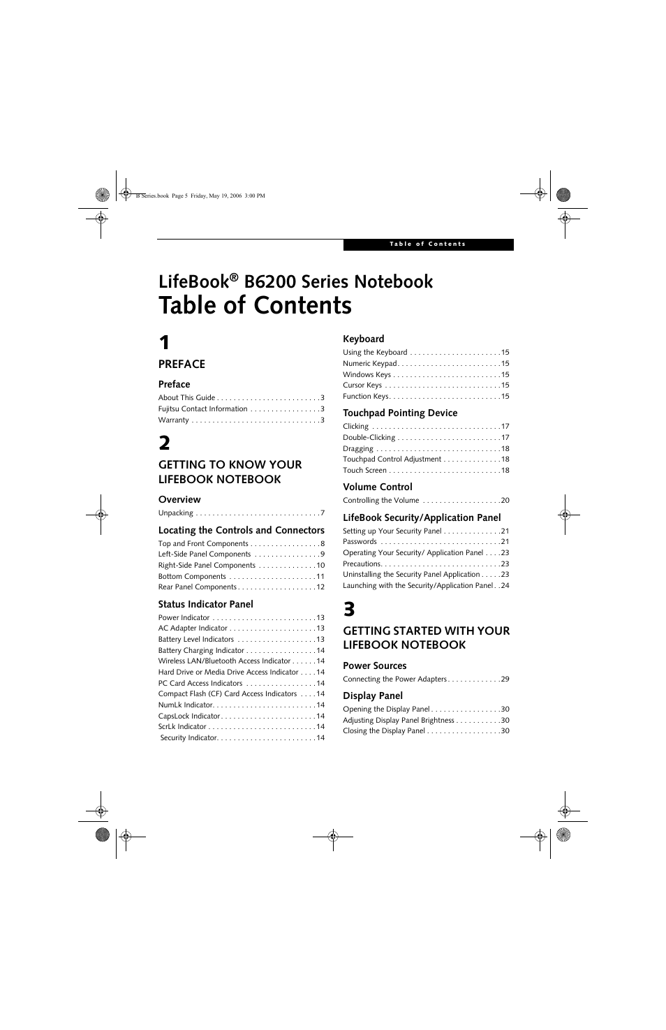 Fujitsu Siemens Computers LifeBook B6210 User Manual | Page 5 / 128