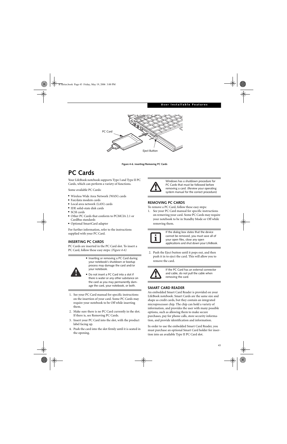 Pc cards | Fujitsu Siemens Computers LifeBook B6210 User Manual | Page 51 / 128