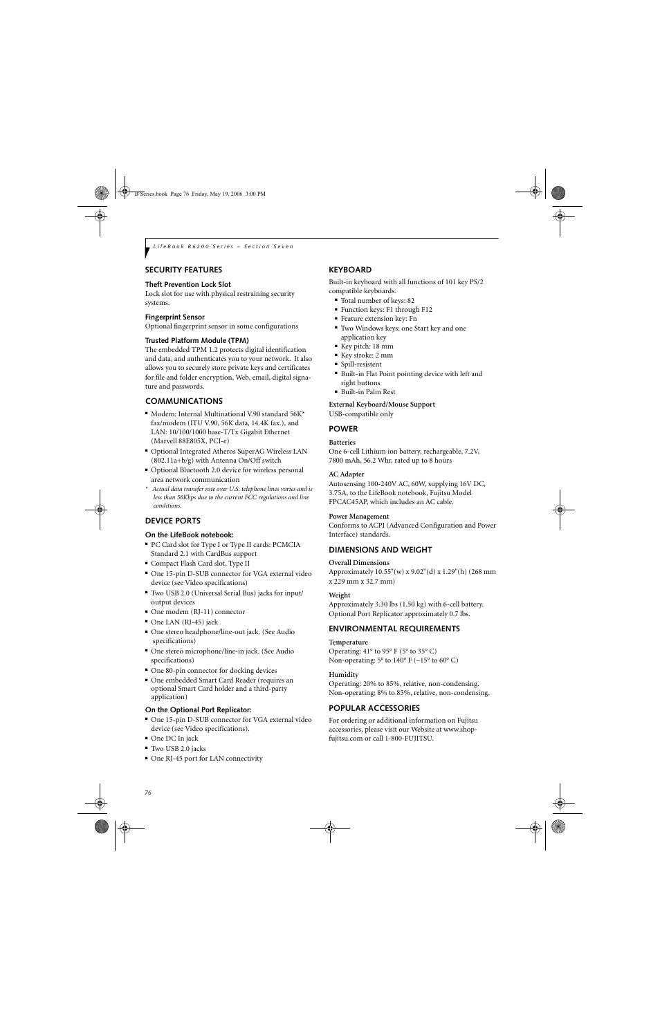 Fujitsu Siemens Computers LifeBook B6210 User Manual | Page 84 / 128