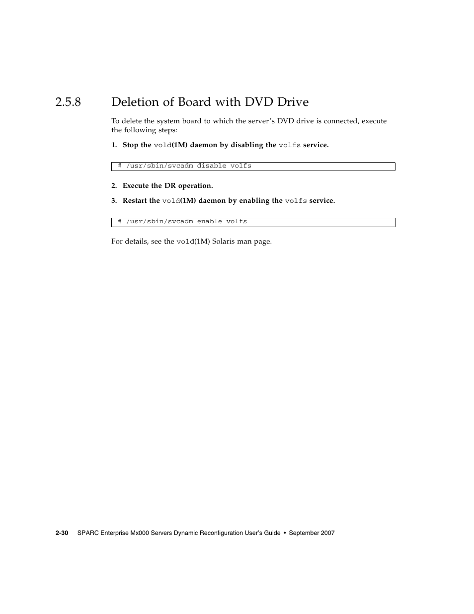 8 deletion of board with dvd drive, Deletion of board with dvd drive | Fujitsu Siemens Computers SPARC Enterprise M8000 User Manual | Page 62 / 162