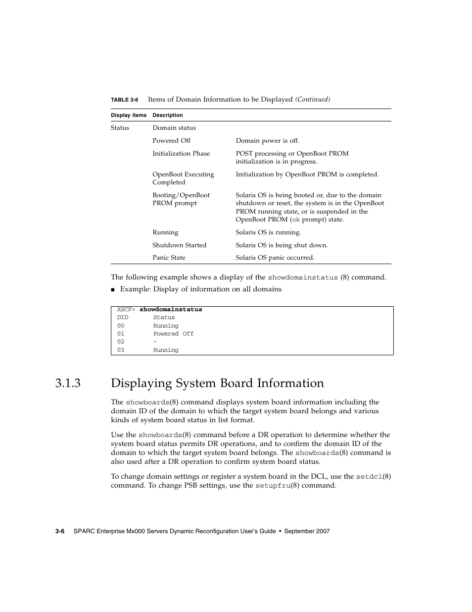 3 displaying system board information, Displaying system board information | Fujitsu Siemens Computers SPARC Enterprise M8000 User Manual | Page 68 / 162