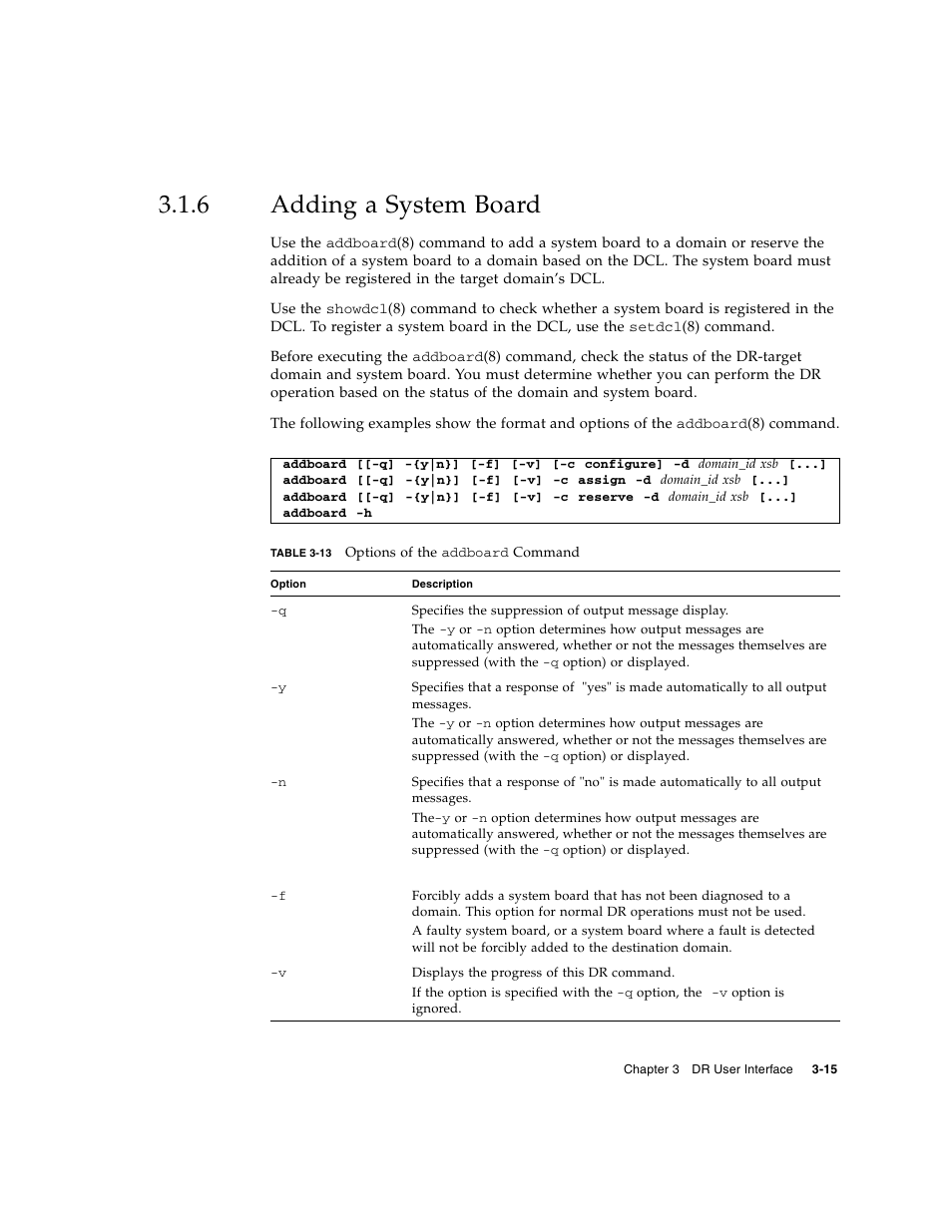 6 adding a system board, Adding a system board, Table 3-13 | Fujitsu Siemens Computers SPARC Enterprise M8000 User Manual | Page 77 / 162