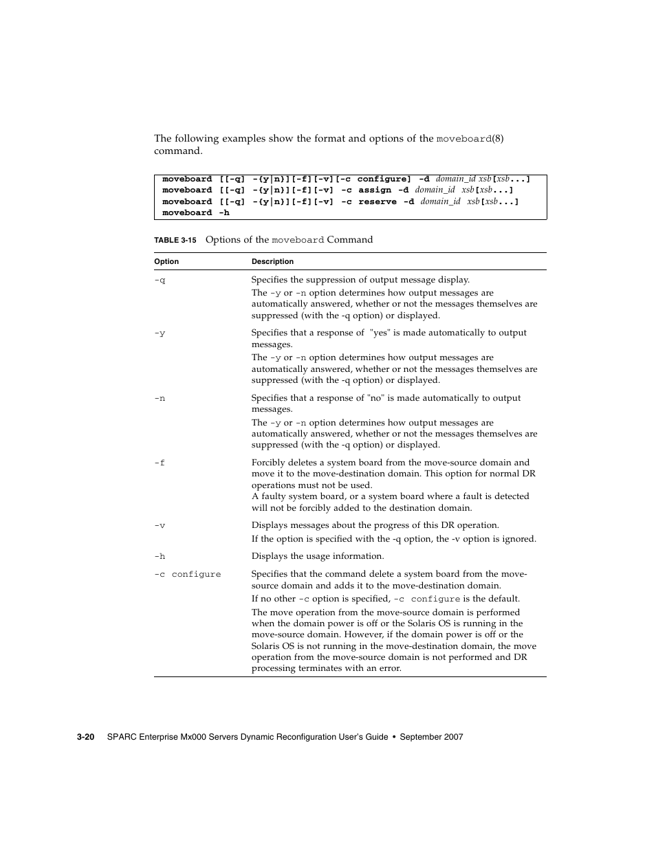 Table 3-15 | Fujitsu Siemens Computers SPARC Enterprise M8000 User Manual | Page 82 / 162
