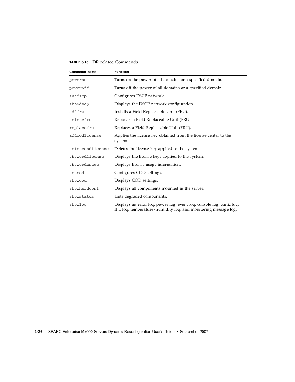Table 3-18 | Fujitsu Siemens Computers SPARC Enterprise M8000 User Manual | Page 88 / 162