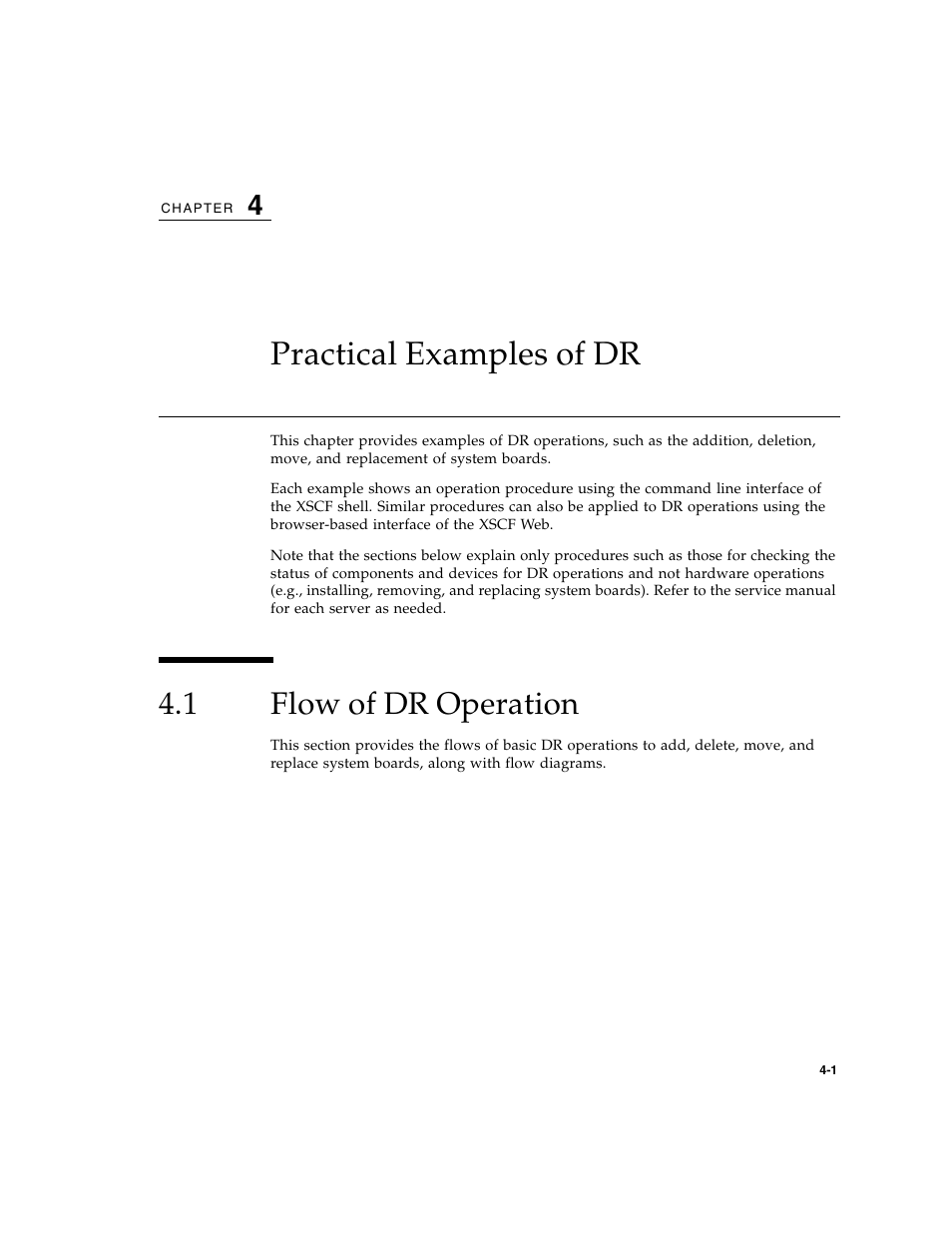 Practical examples of dr, 1 flow of dr operation, Flow of dr operation | Chapter 4 | Fujitsu Siemens Computers SPARC Enterprise M8000 User Manual | Page 91 / 162
