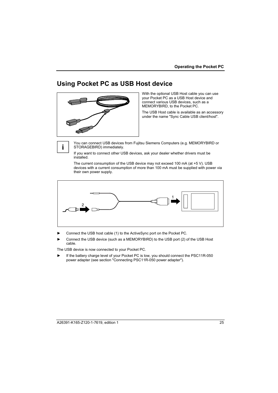 Using pocket pc as usb host device | Fujitsu Siemens Computers LOOX N User Manual | Page 33 / 56