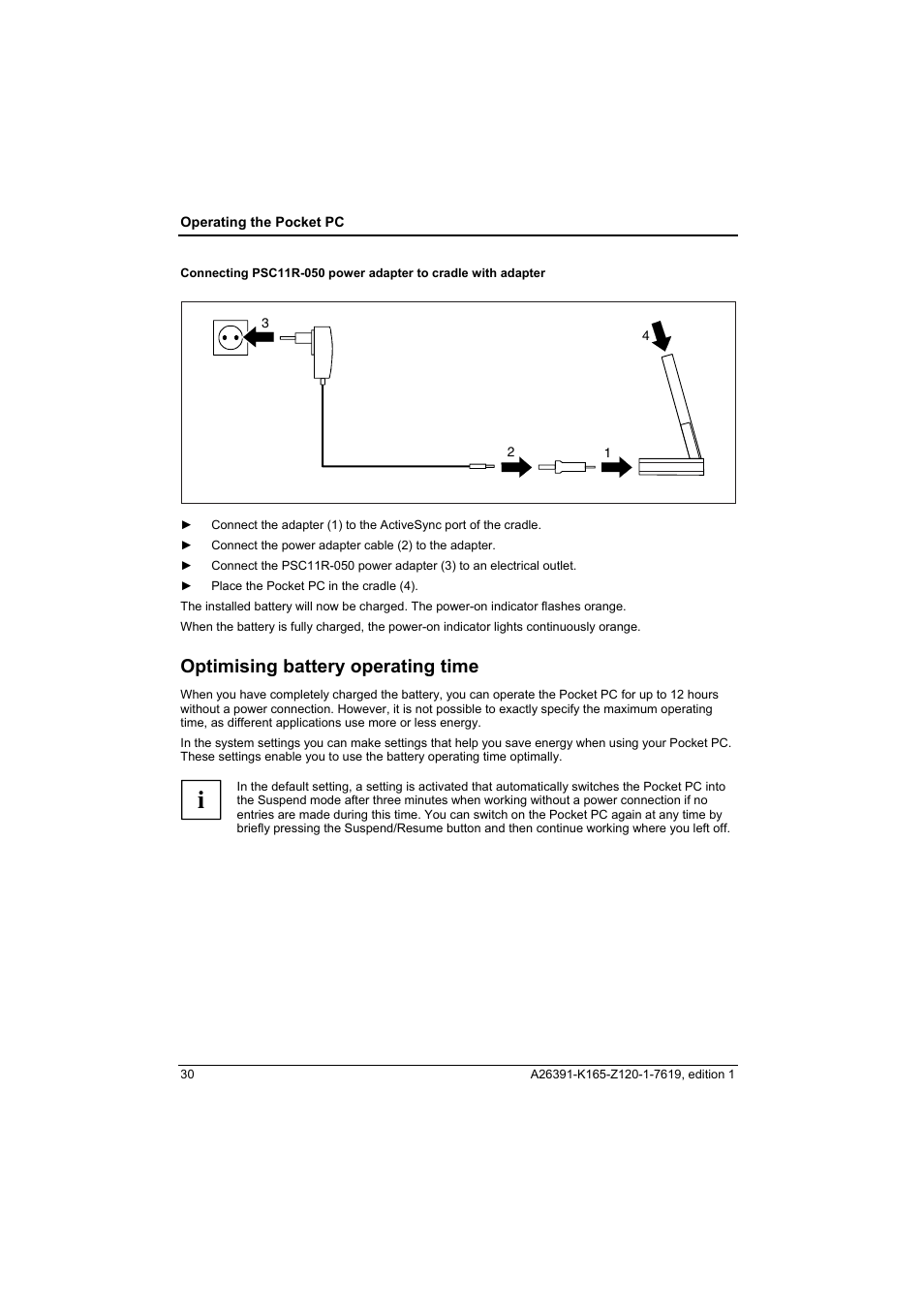 Optimising battery operating time | Fujitsu Siemens Computers LOOX N User Manual | Page 38 / 56