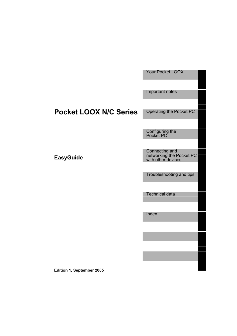 Pocket loox n/c series, Easyguide | Fujitsu Siemens Computers LOOX N User Manual | Page 5 / 56
