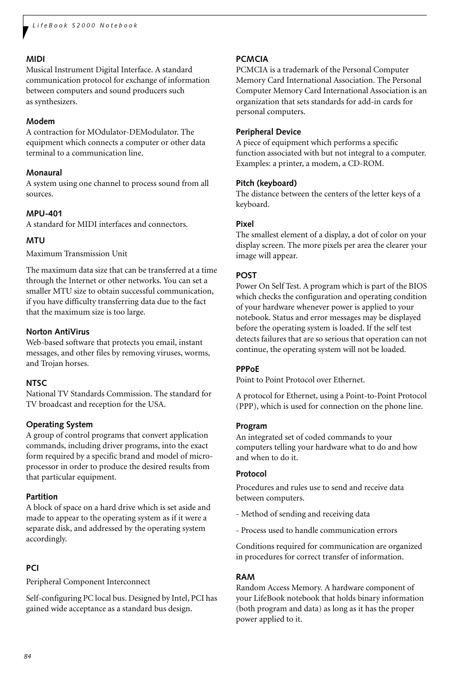 Fujitsu Siemens Computers LifeBook S2210 User Manual | Page 95 / 132