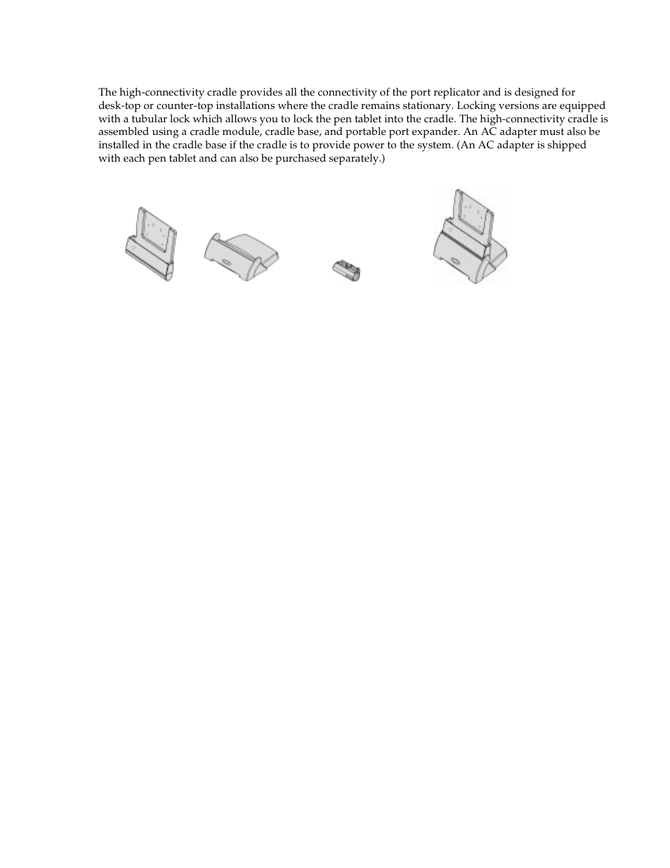 High-connectivity cradle, High-connectivity cradle 1 | Fujitsu Siemens Computers Connectivity Peripherals Point 1600 User Manual | Page 15 / 52