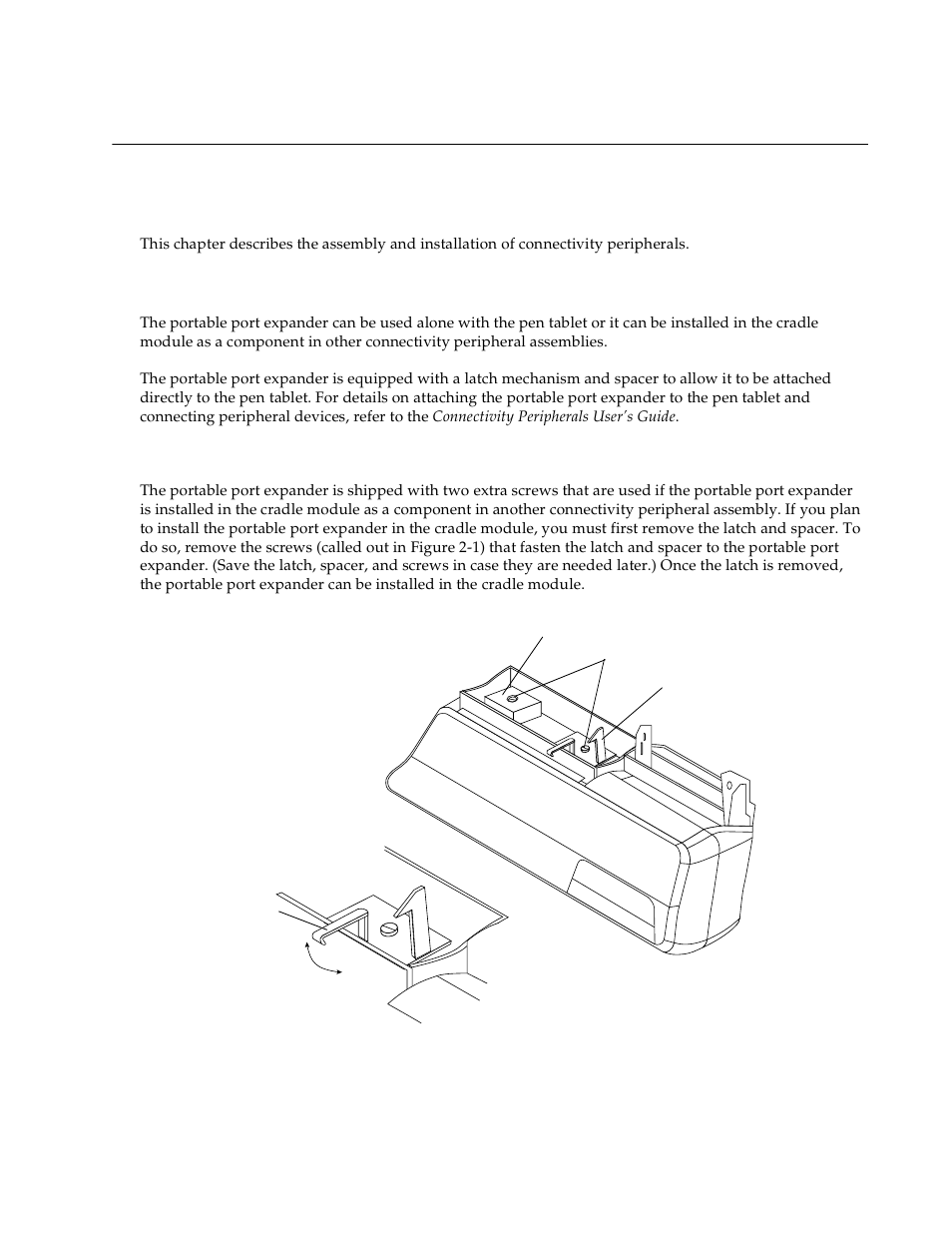 Chapter 2, Assembling and installing connectivity peripherals, Portable port expander | Portable port expander 2 | Fujitsu Siemens Computers Connectivity Peripherals Point 1600 User Manual | Page 17 / 52