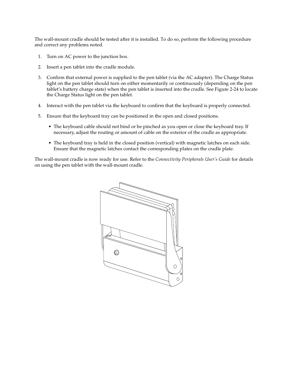 Testing the wall-mount cradle after installation | Fujitsu Siemens Computers Connectivity Peripherals Point 1600 User Manual | Page 44 / 52