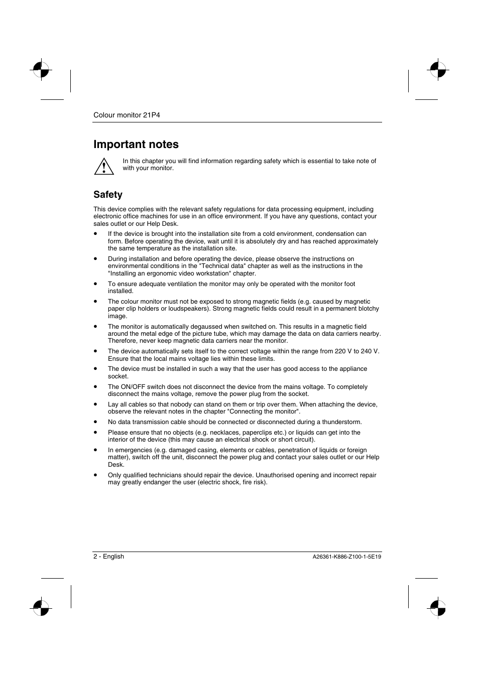 Safety | Fujitsu Siemens Computers 21P4 User Manual | Page 4 / 25