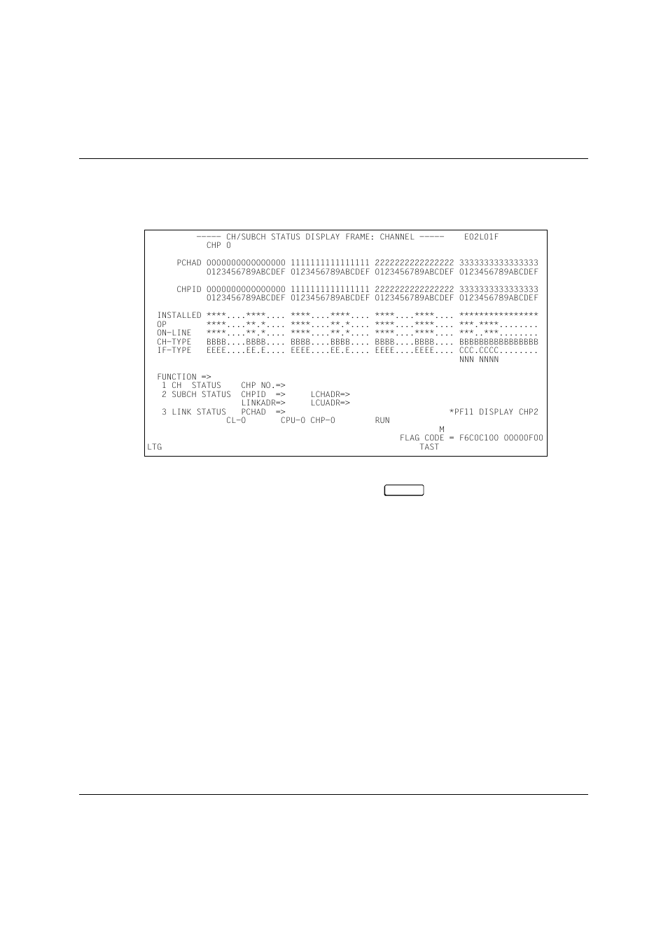 Ch) ch/subch status display frame: channel, 7 (ch) ch/subch status display frame: channel | Fujitsu Siemens Computers BS2000/OSD User Manual | Page 63 / 111