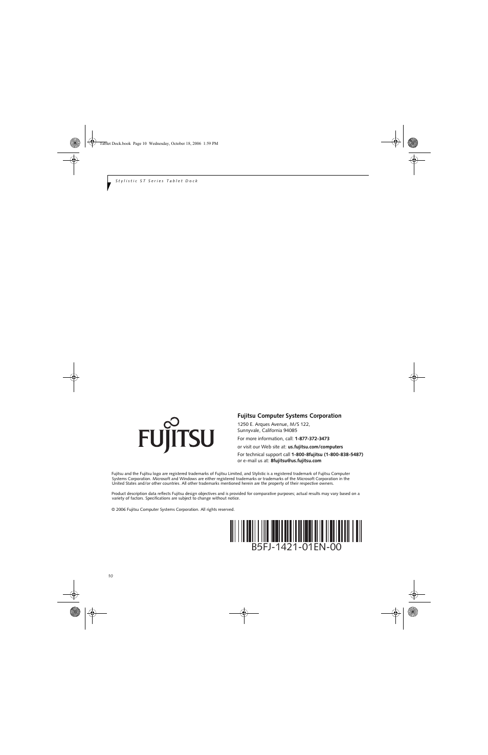Fujitsu Siemens Computers Tablet DOCK ST5100 Series User Manual | Page 12 / 12