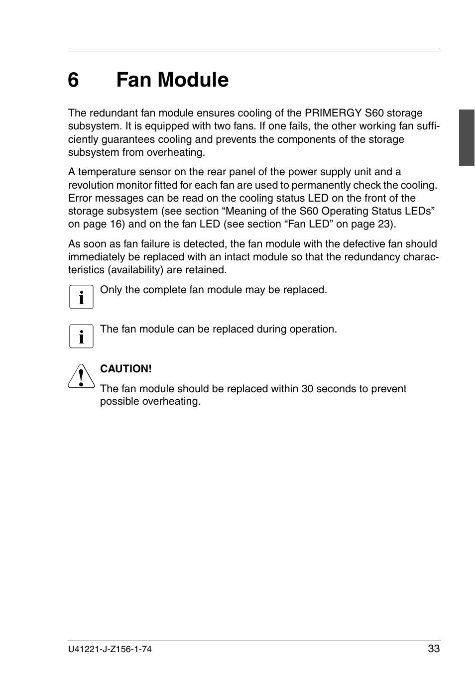 Fan module, 6fan module | Fujitsu Siemens Computers S60 User Manual | Page 41 / 98