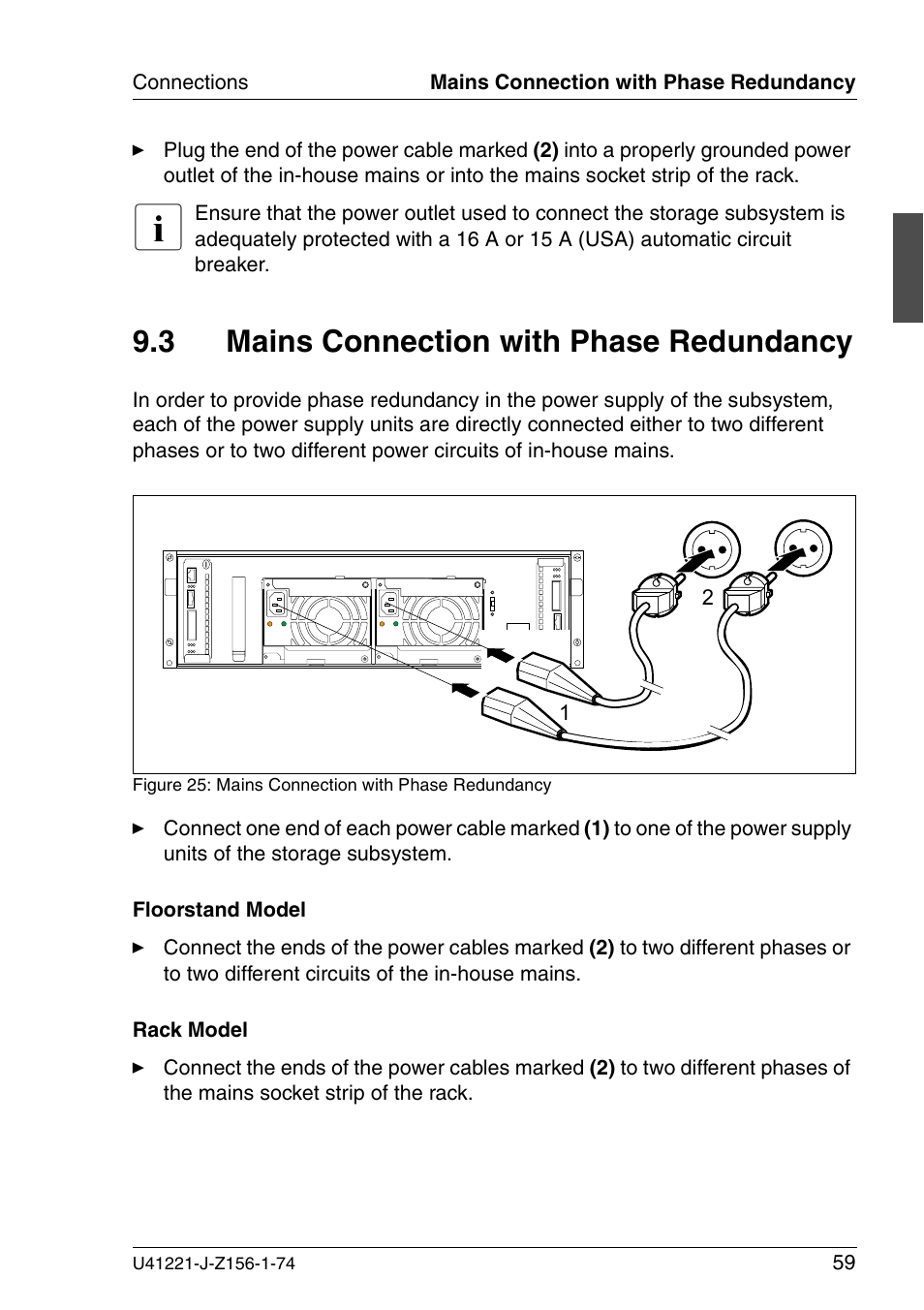 Mains connection with phase redundancy, 3 mains connection with phase redundancy | Fujitsu Siemens Computers S60 User Manual | Page 67 / 98