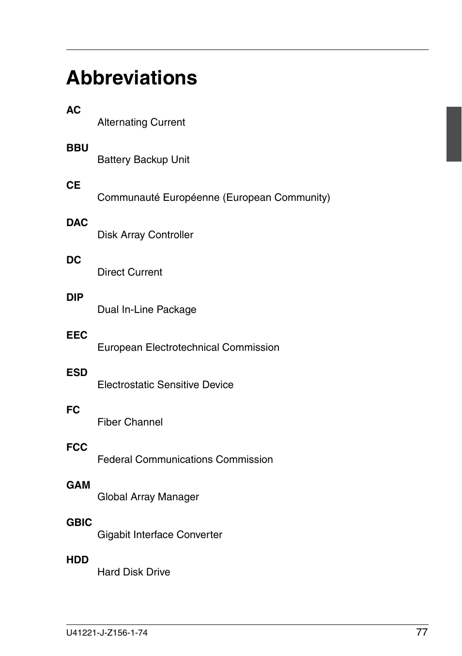 Abbreviations | Fujitsu Siemens Computers S60 User Manual | Page 85 / 98
