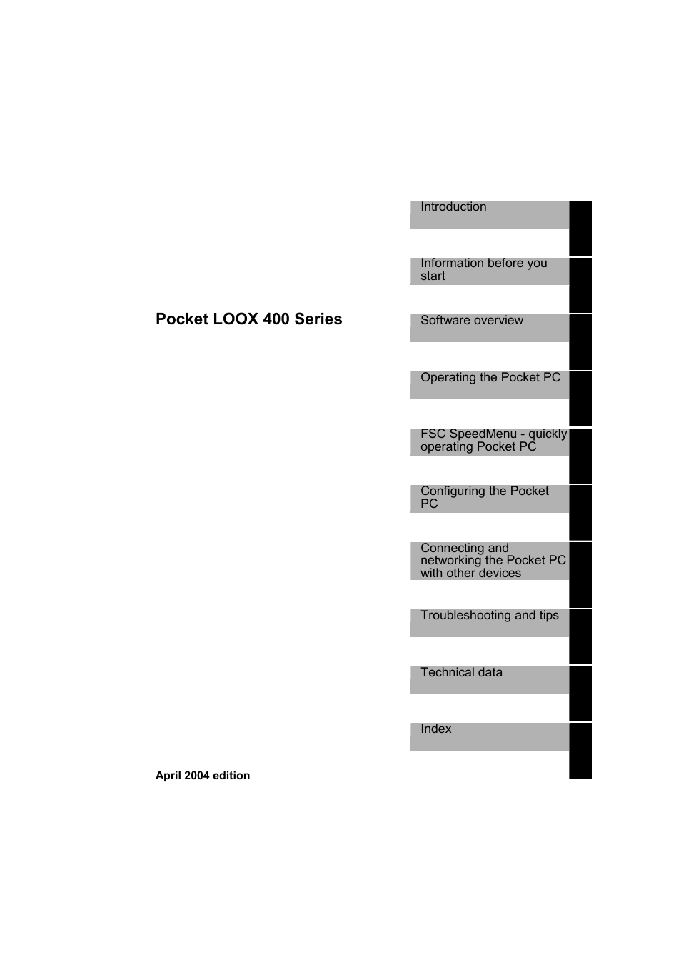 Pocket loox 400 series | Fujitsu Siemens Computers LOOX 400 User Manual | Page 5 / 66