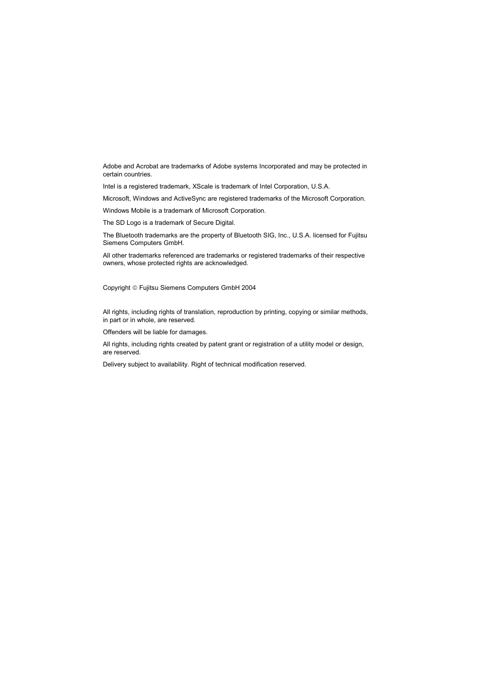 Fujitsu Siemens Computers LOOX 400 User Manual | Page 6 / 66