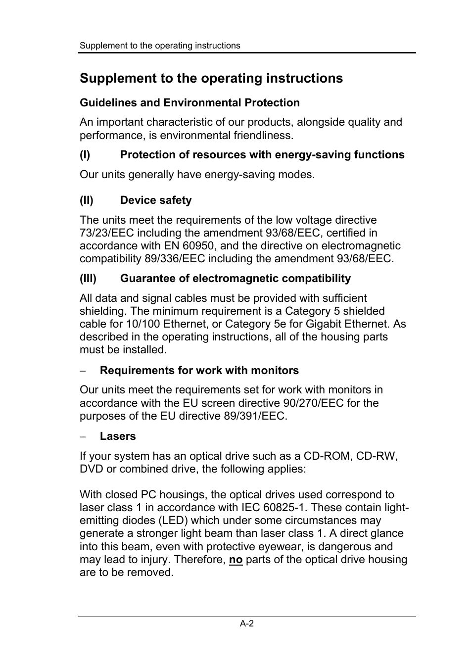 Supplement to the operating instructions | Fujitsu Siemens Computers Fujitsu-Siemens PC User Manual | Page 24 / 96