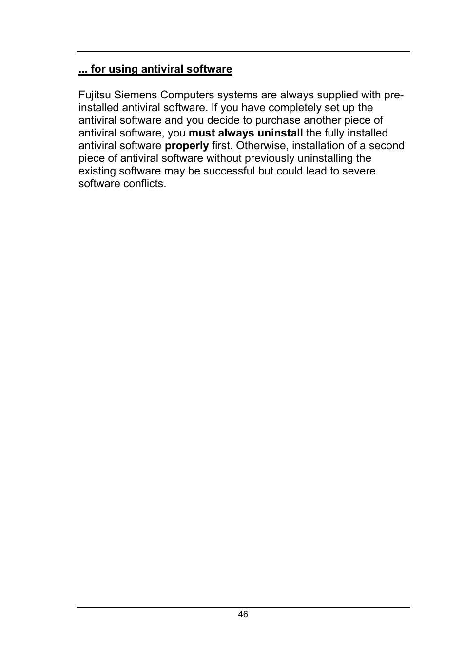 For using antiviral software, 1 keyboard, 1 keyboard areas and important keys | Fujitsu Siemens Computers Fujitsu-Siemens PC User Manual | Page 72 / 96