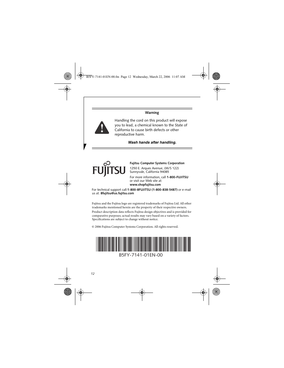 Fujitsu Siemens Computers FPCBC22 User Manual | Page 12 / 12